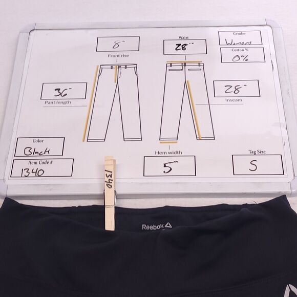 Reebok Athletic Pull On Workout Leggings Pants Womens Size Small S Black - Picture 8 of 8